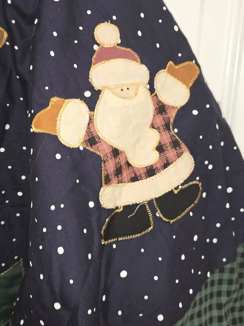 Christmas Tree Skirt Santa Sled Reindeer Snowman Rustic Farmhouse 50